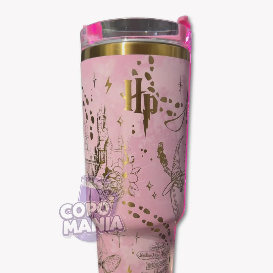 Copo Térmico 1L Harry Potter Oficial Rosa + Brinde