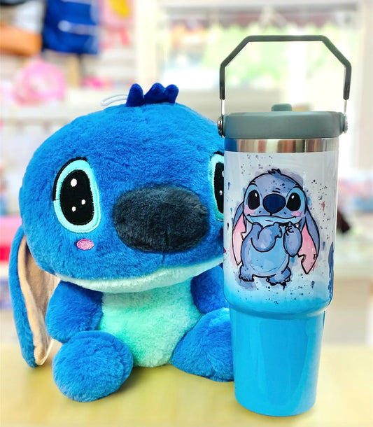 Pelúcia Stitch + Canecão Térmico de 900 ML