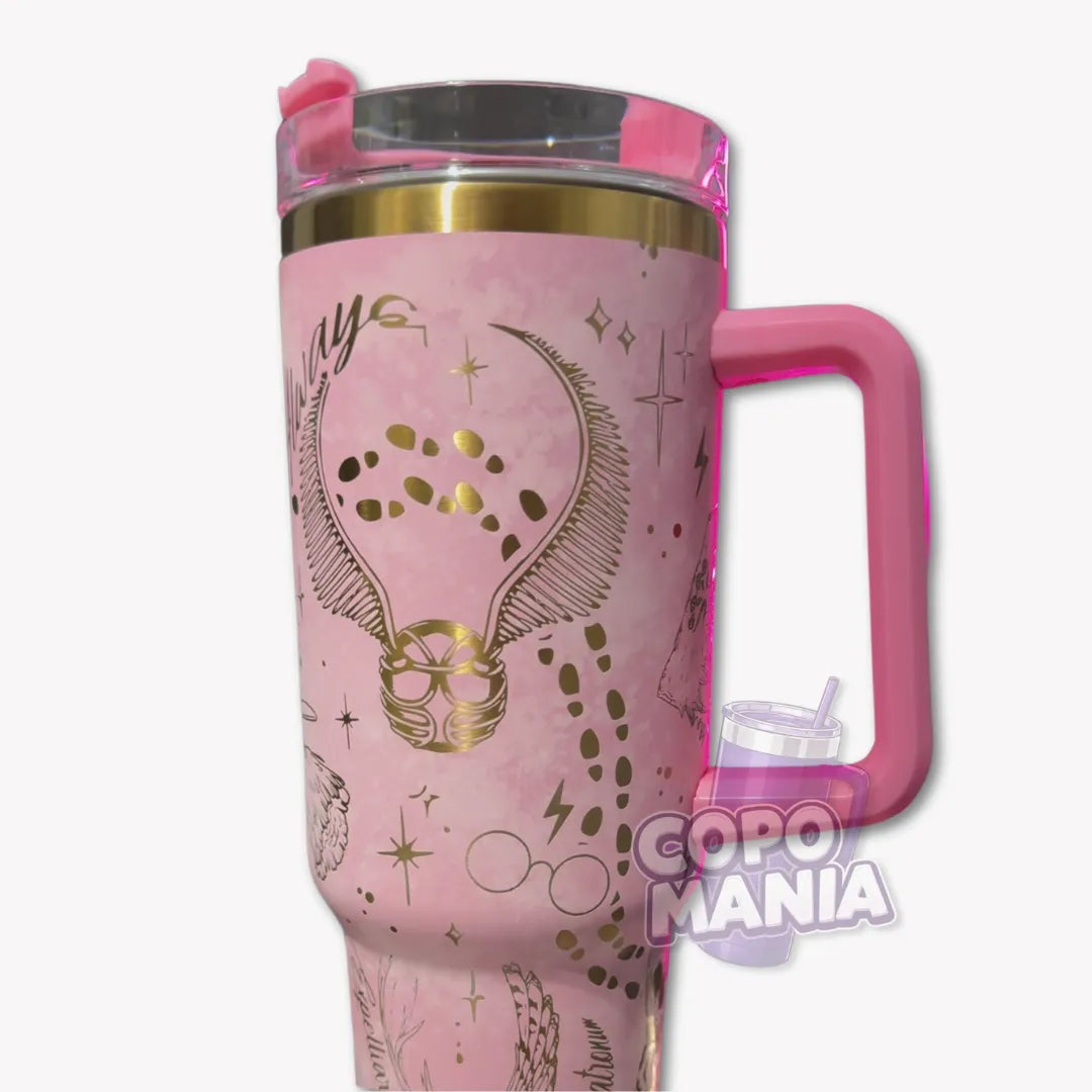 Copo Térmico 1L Harry Potter Oficial Rosa + Brinde