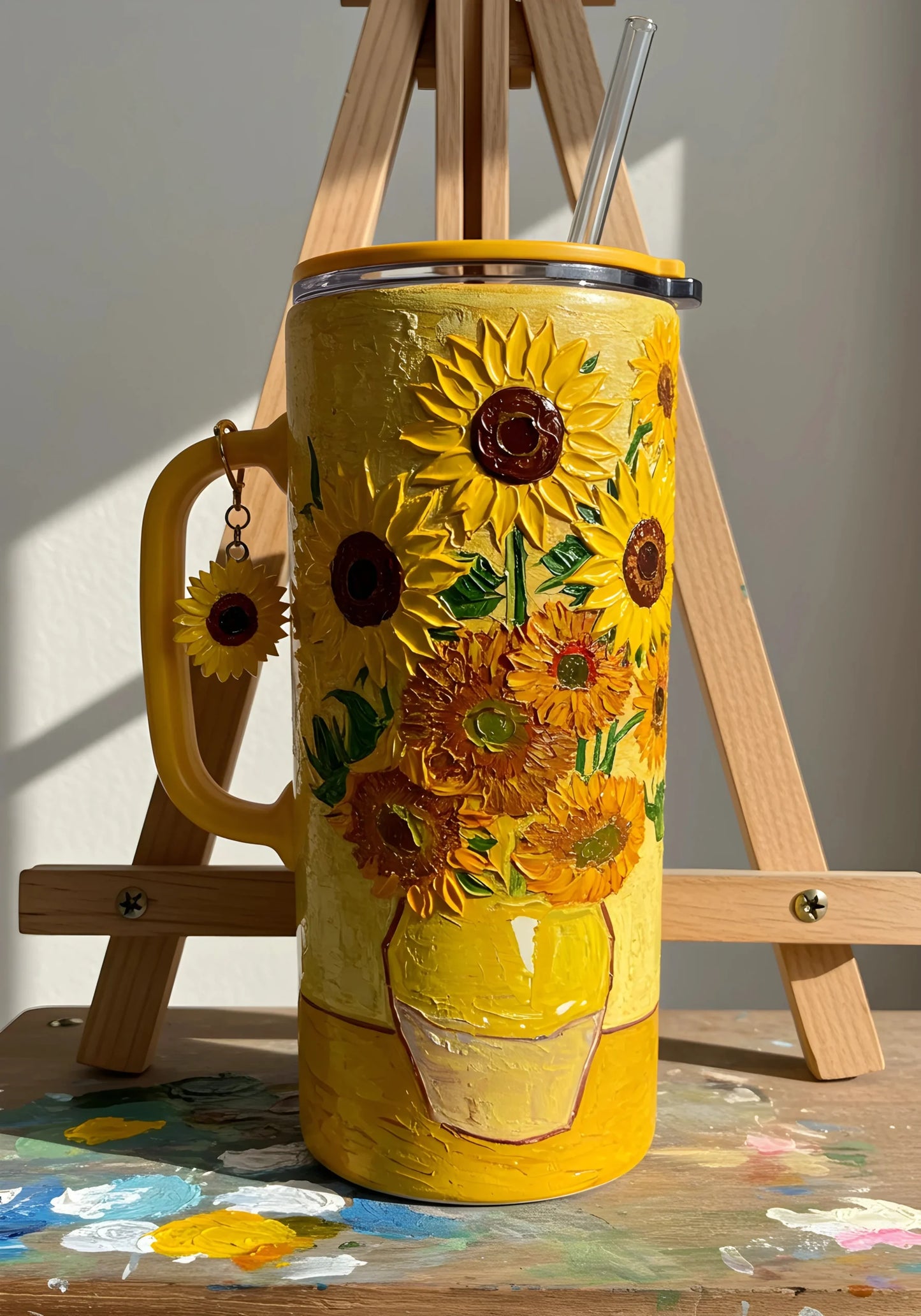 Copo Térmico + Pingente Girassóis Van Gogh 1,15L