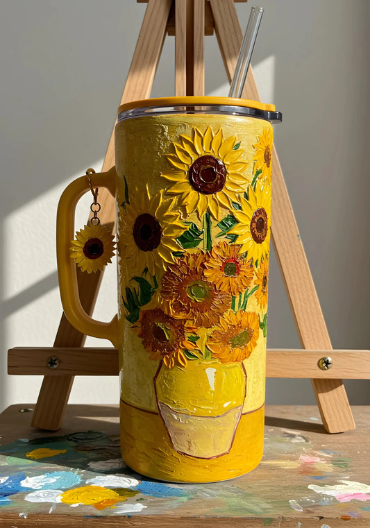 Copo Térmico + Pingente Girassóis Van Gogh 1,15L