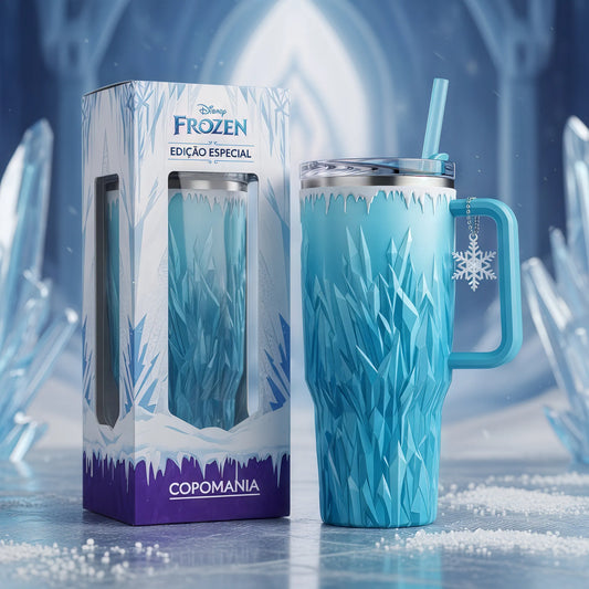 ❄️ Copo Térmico Frozen + Pingente Floco de Neve 1,15 L