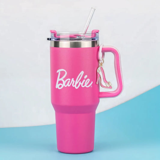 👠 Copo Térmico Barbie Rosa Glamour 1,15 L + Pingente Brinde