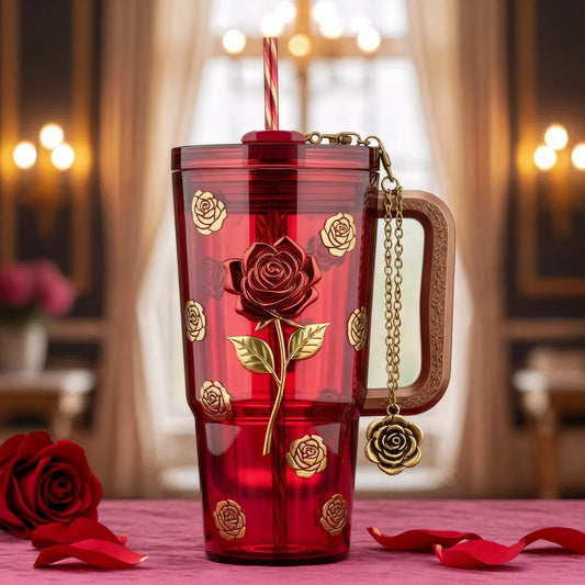 🌹 Copo Térmico Bela no Salão Encantado | 1,15 L